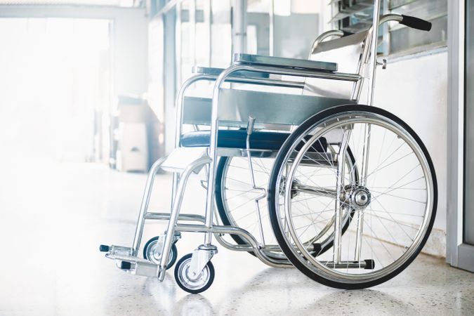 Wheelchair in a hallway